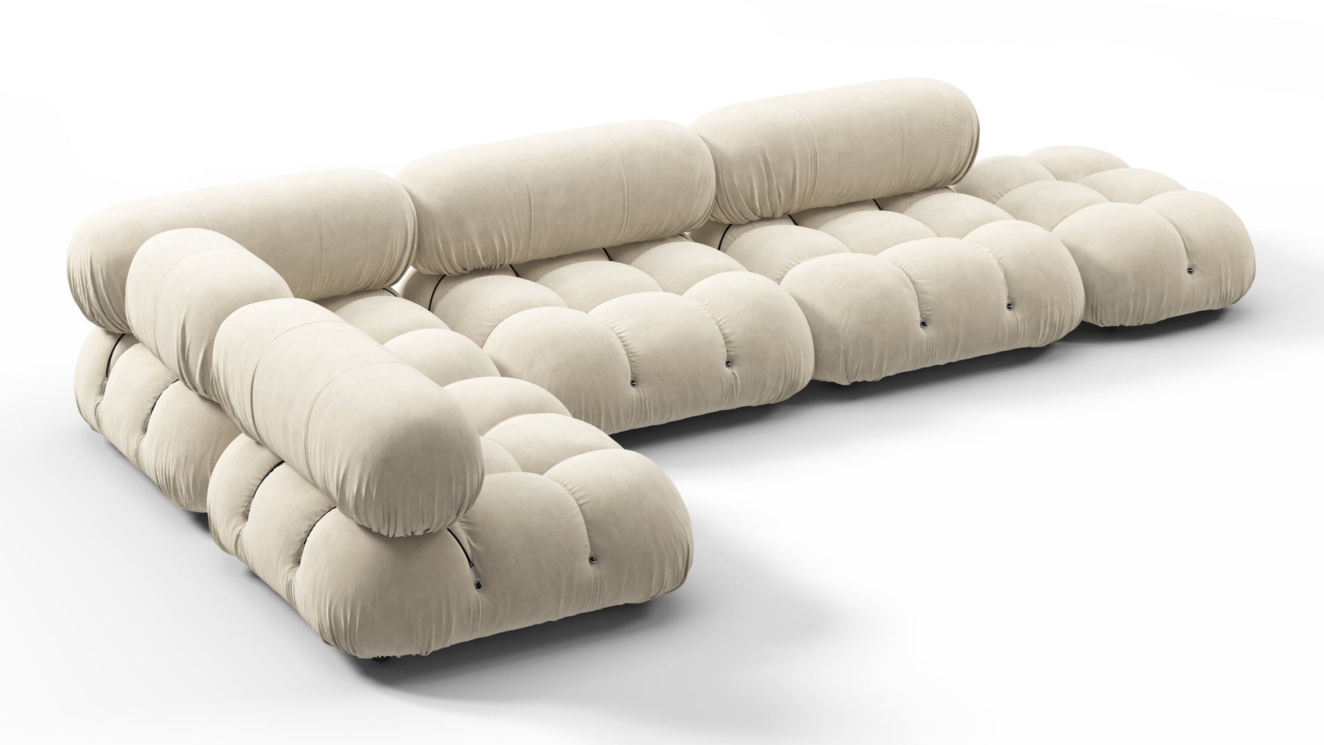Bellini SectionalEggshell Vegan Suede