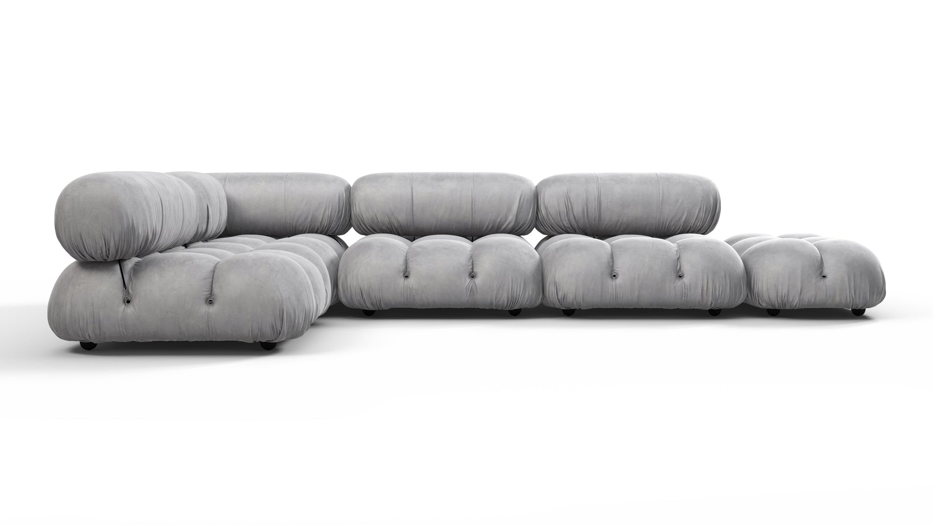 Bellini SectionalLight Gray Velvet