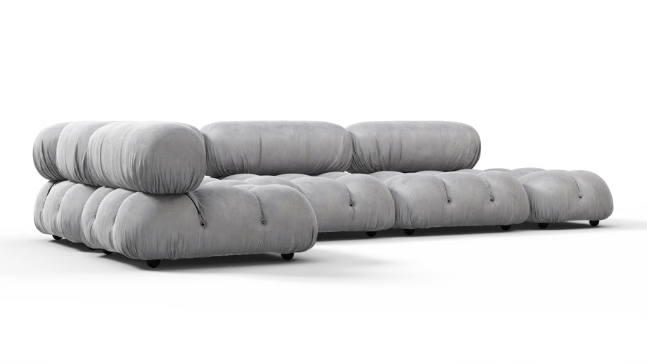 Bellini SectionalLight Gray Velvet