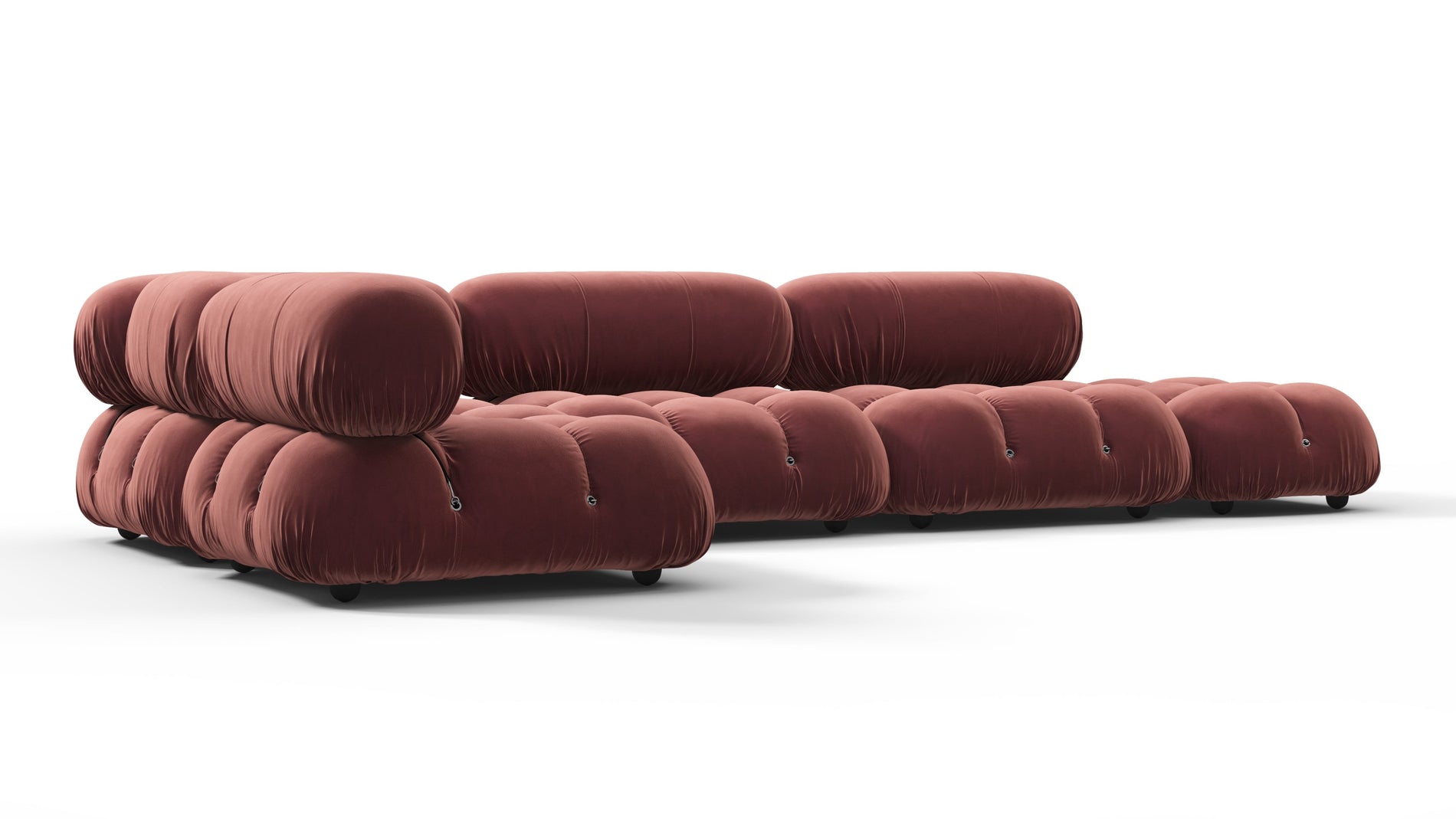 Bellini SectionalMaroon Velvet