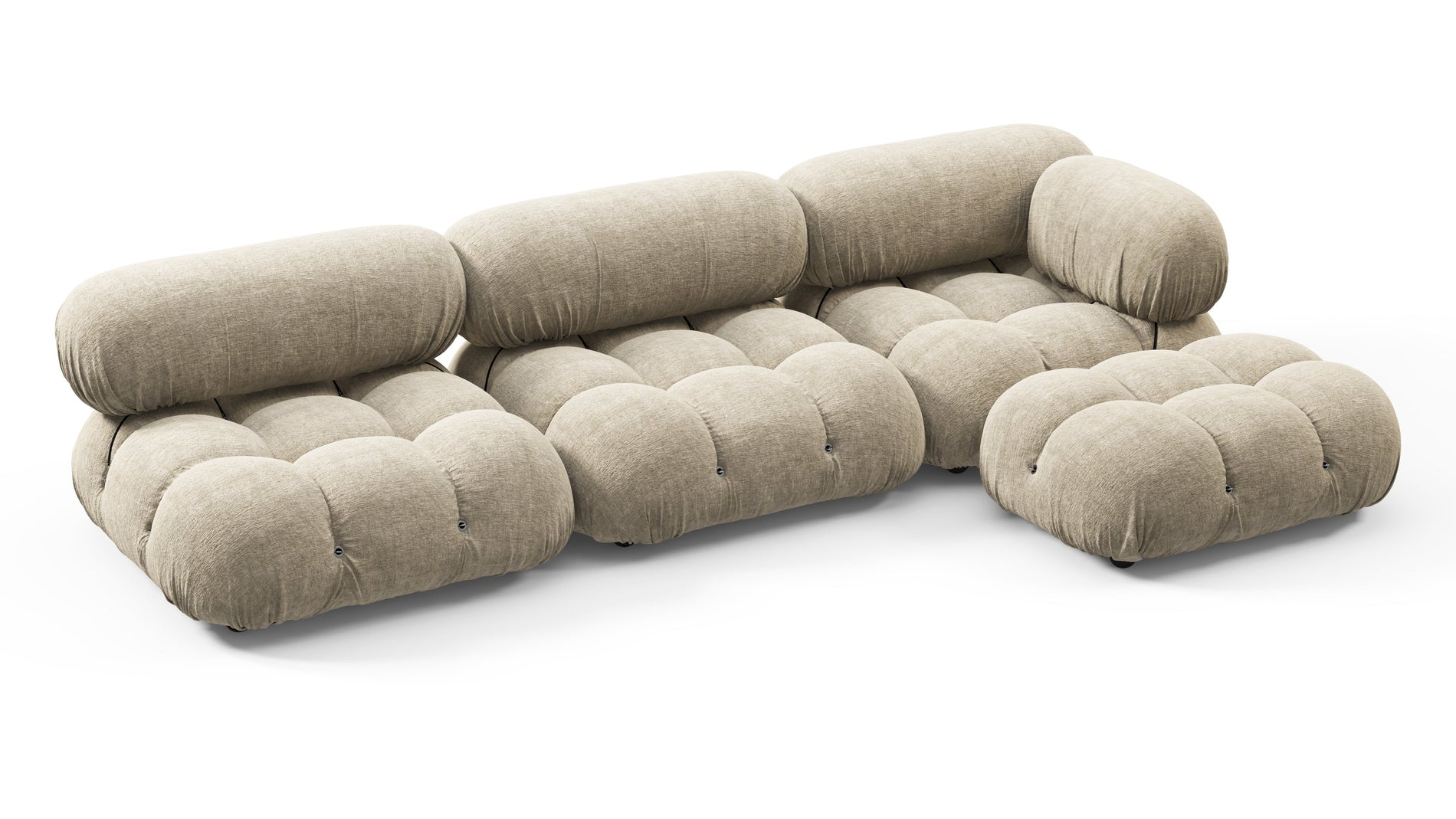 Bellini SectionalBeige Grey Chenille