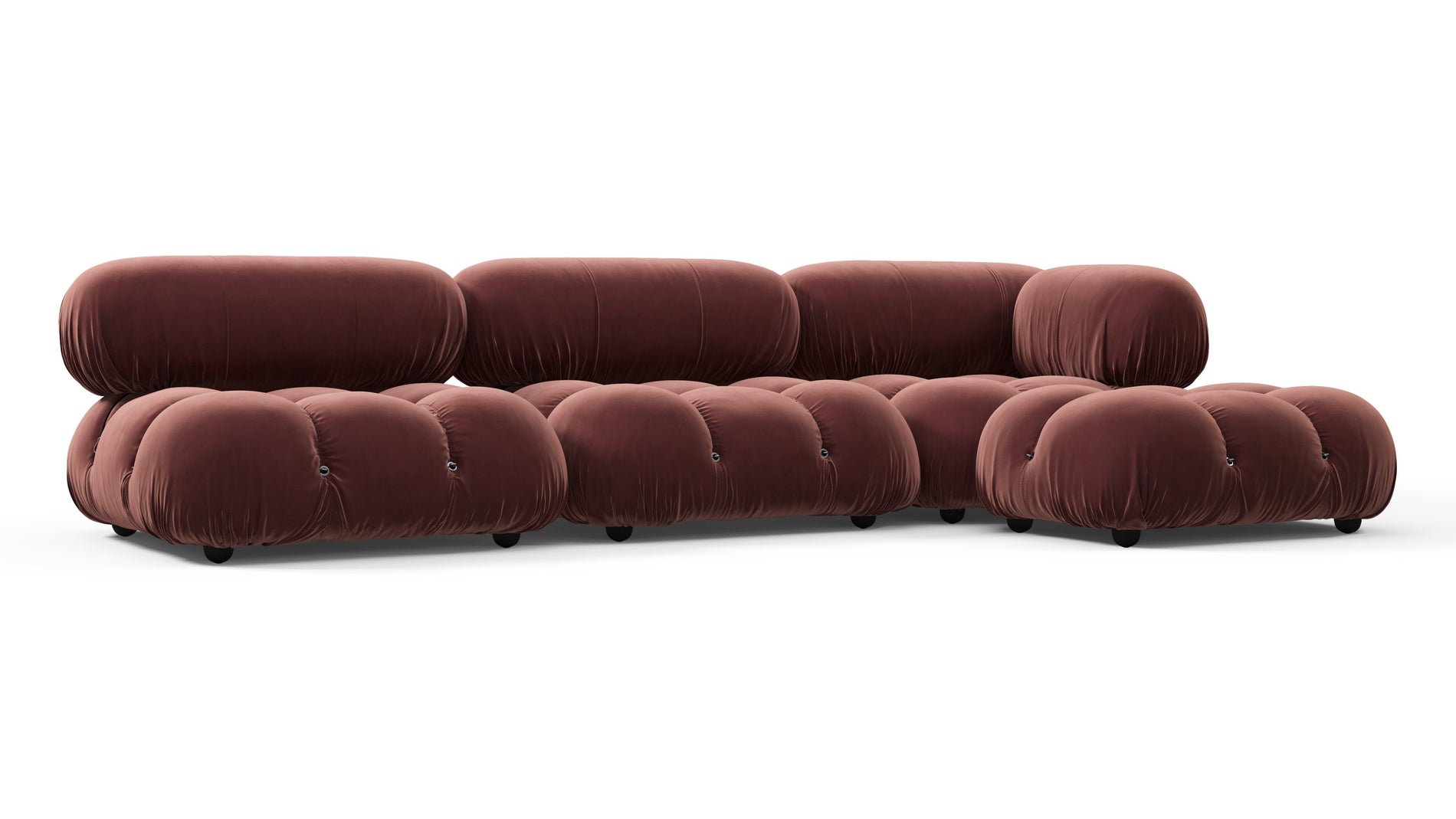 Bellini SectionalMaroon Velvet