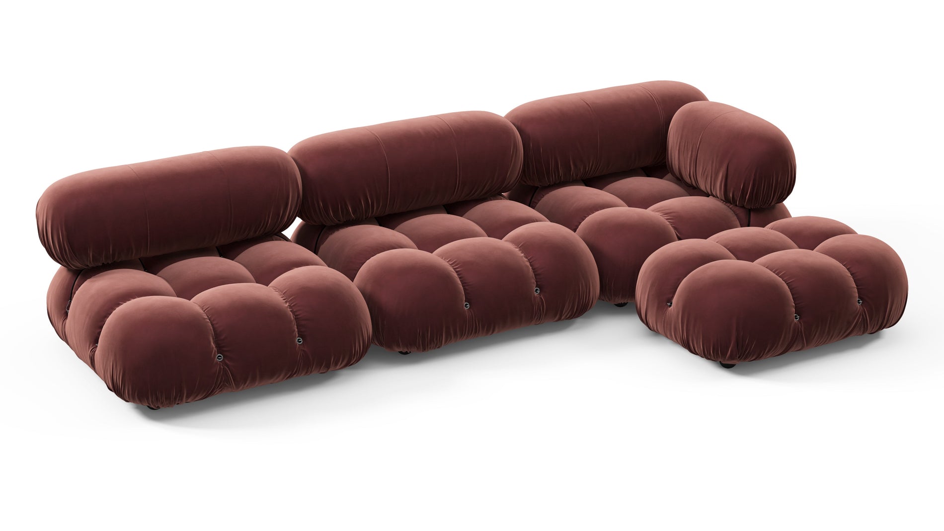 Bellini SectionalMaroon Velvet