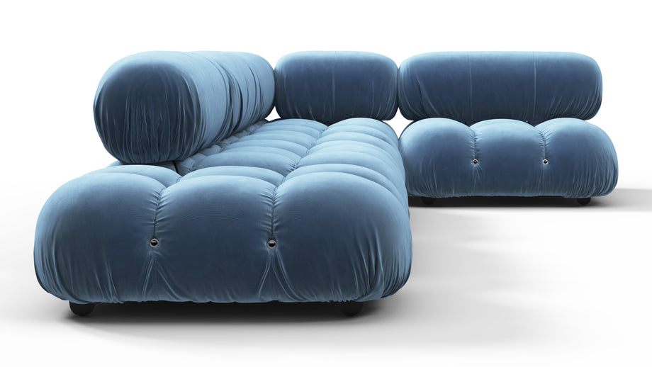 Bellini SectionalAegean Blue Velvet