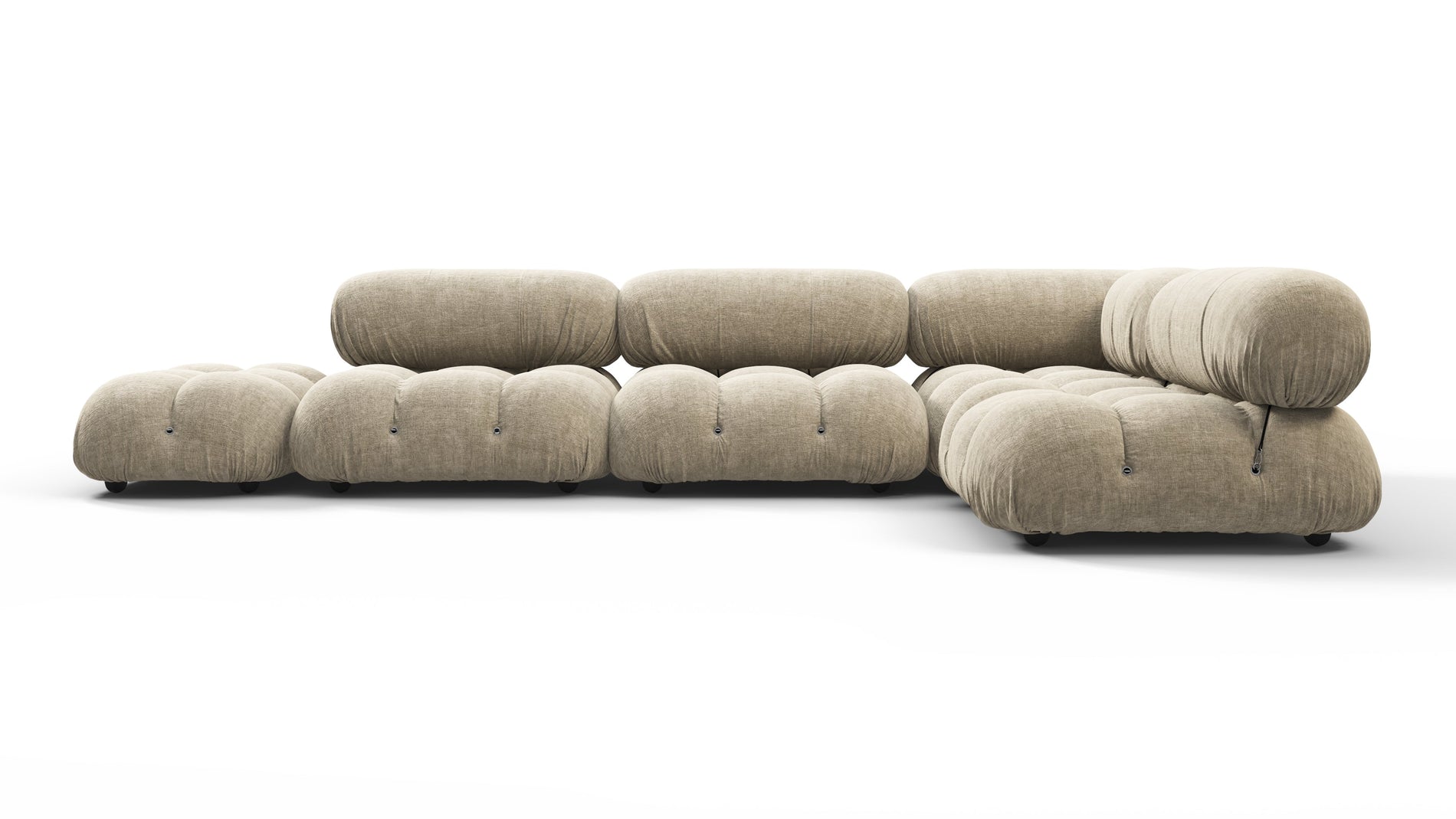 Bellini SectionalBeige Gray Chenille