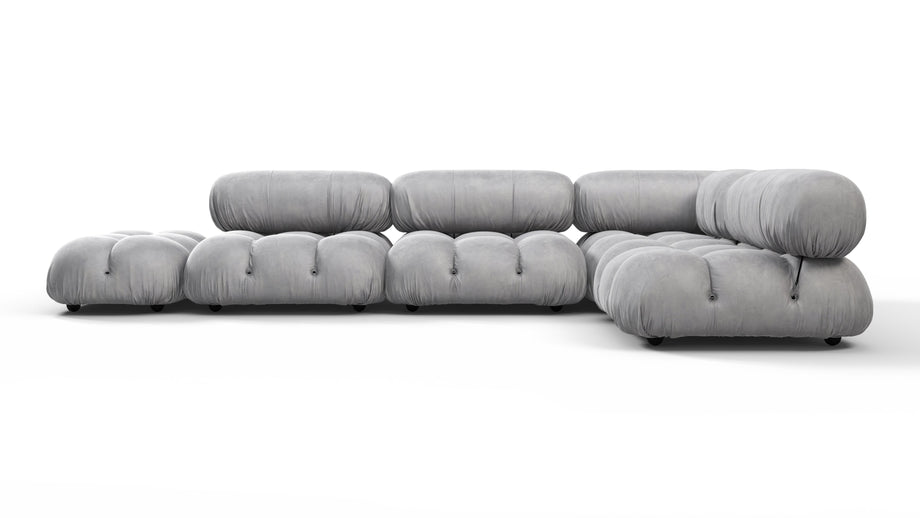 Bellini SectionalLight Gray Velvet