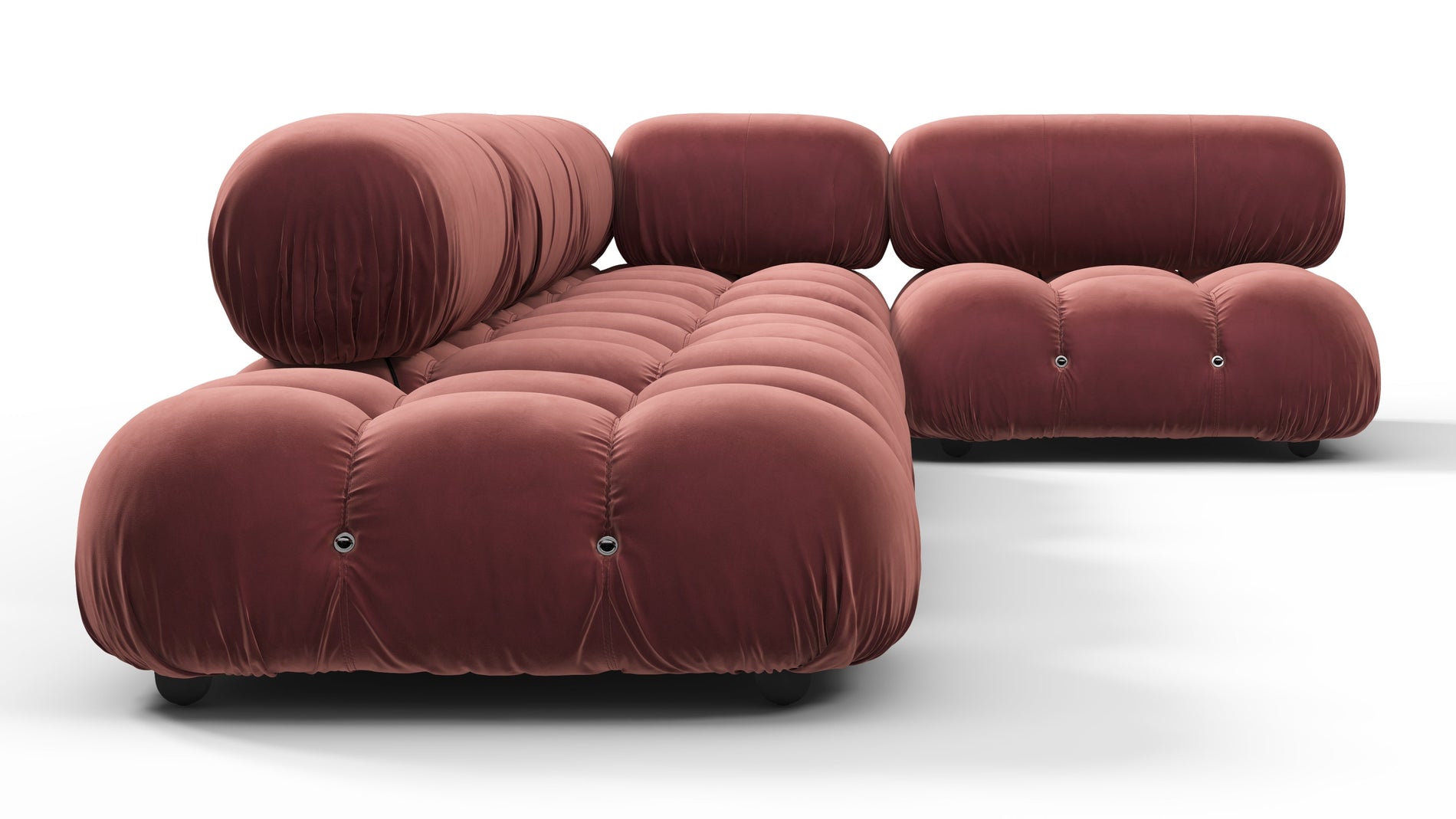 Bellini SectionalMaroon Velvet