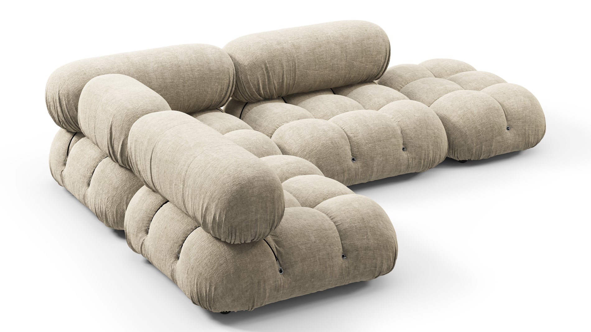 Bellini SectionalBeige Grey Chenille