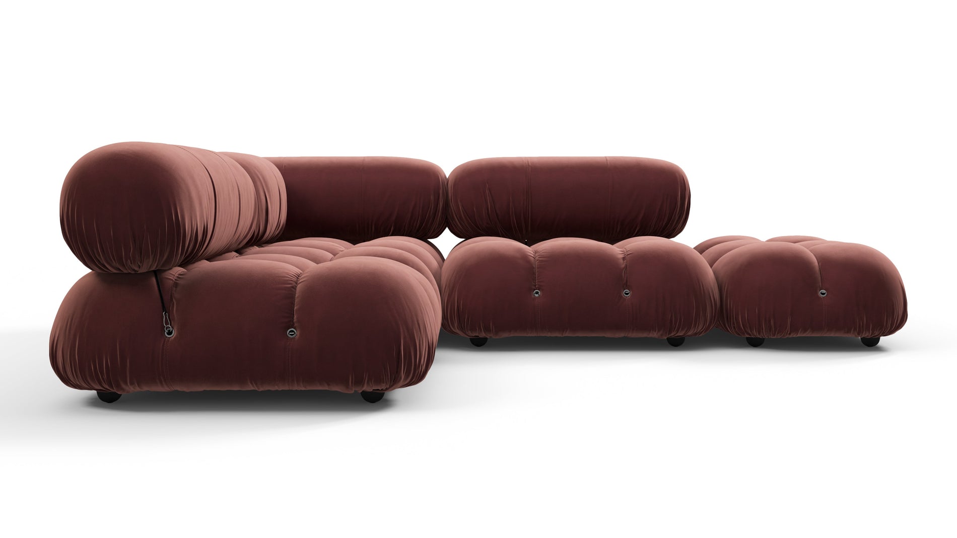 Bellini SectionalMaroon Velvet