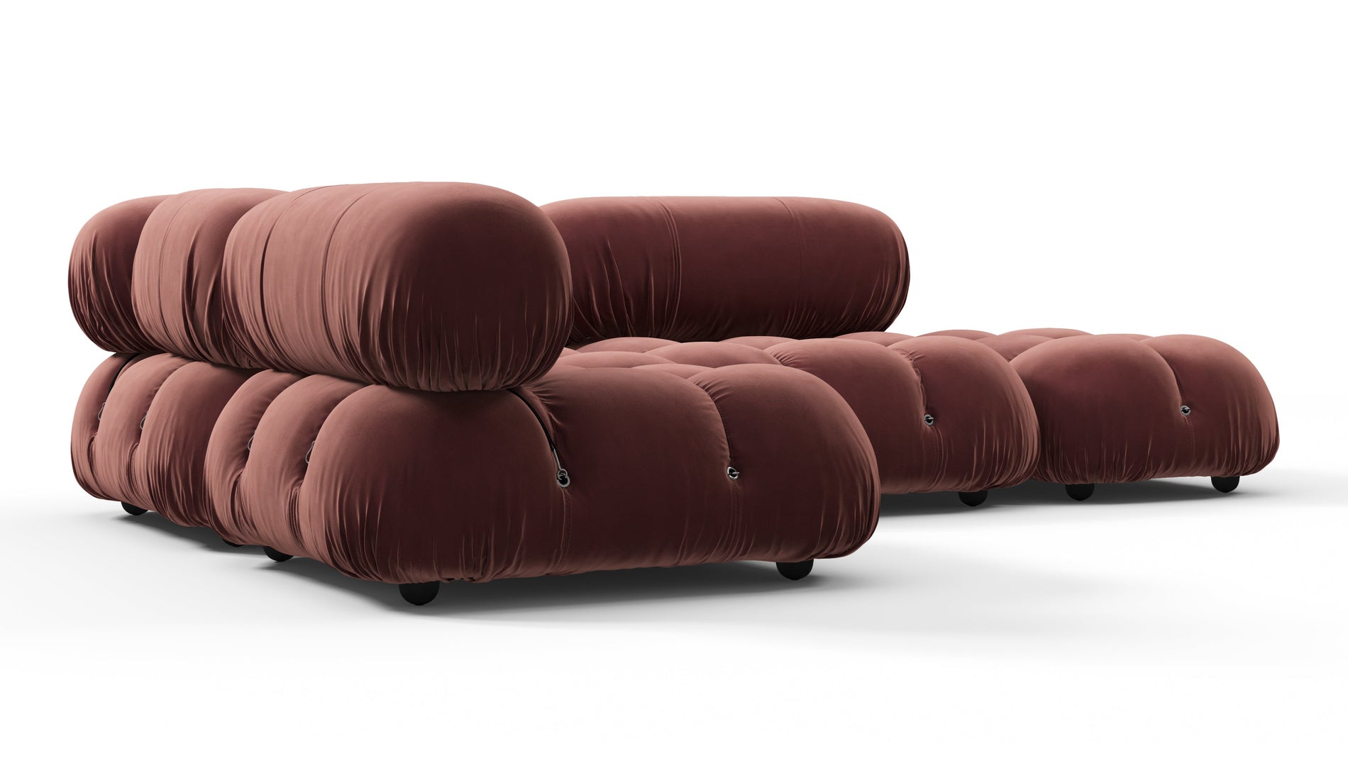 Bellini SectionalMaroon Velvet