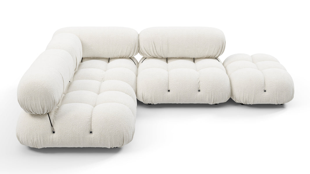 Bellini SectionalWhite Boucle