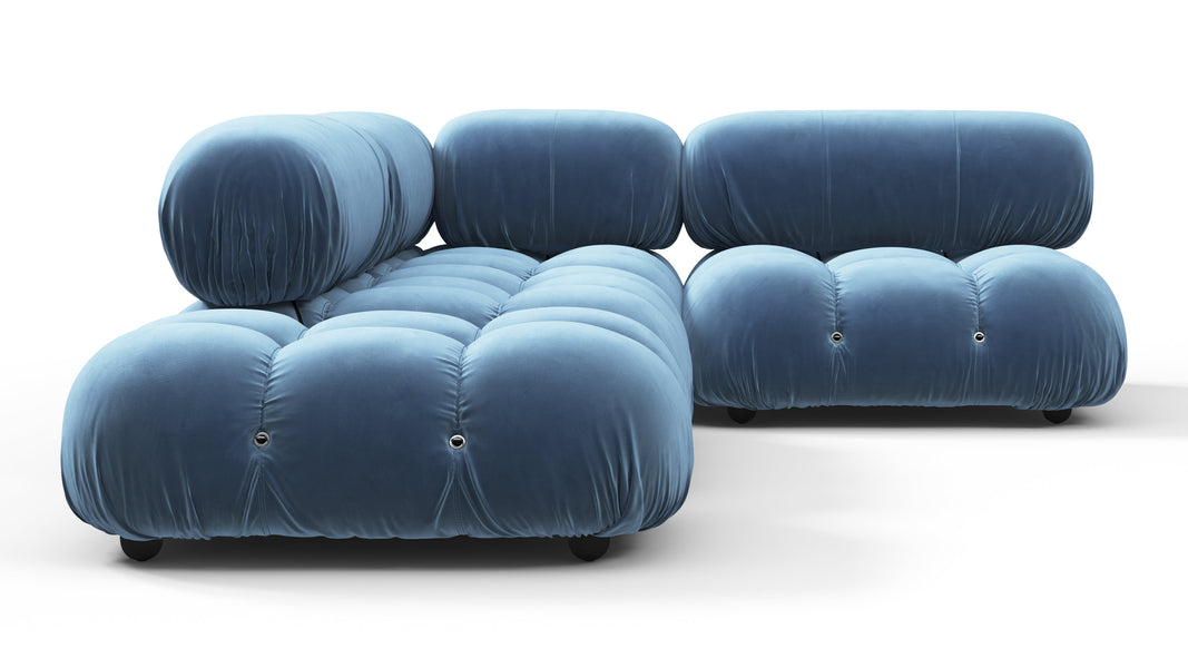 Bellini SectionalAegean Blue Velvet