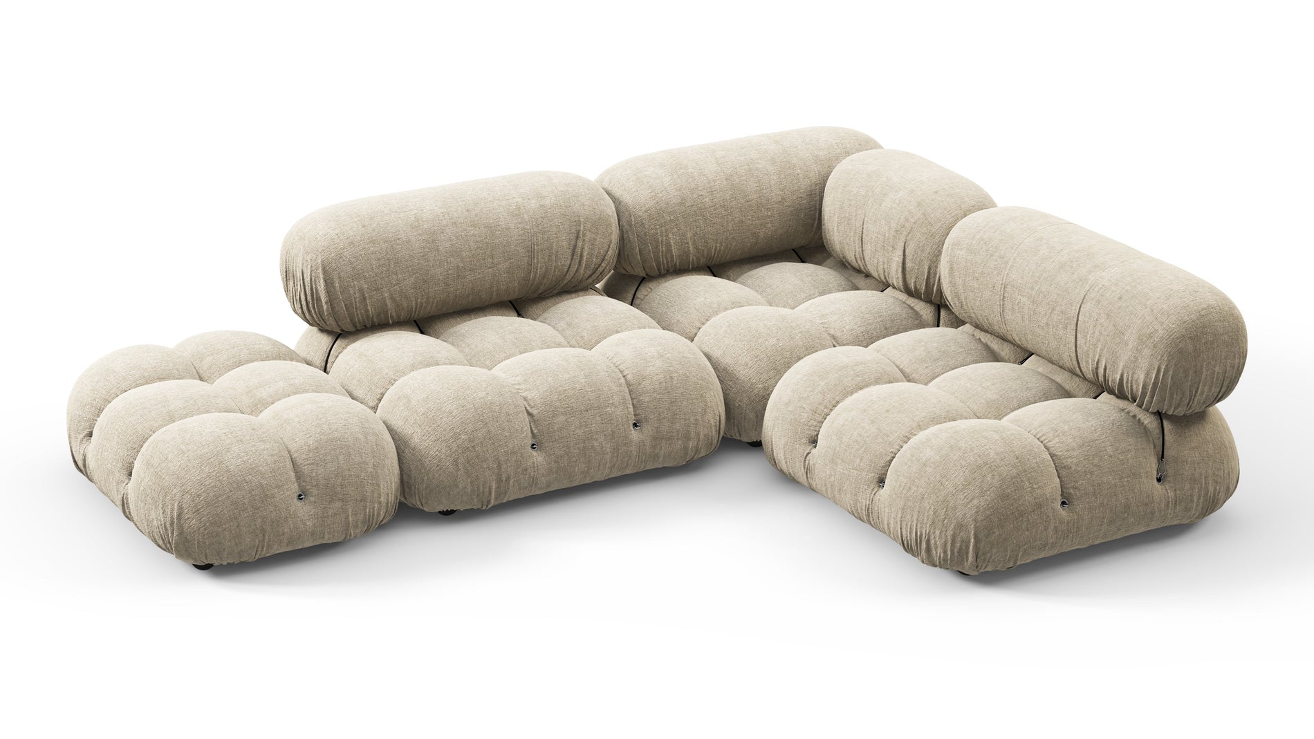 Bellini SectionalBeige Grey Chenille