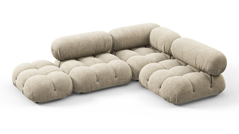 Bellini SectionalBeige Gray Chenille