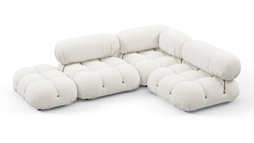 Bellini SectionalWhite Boucle