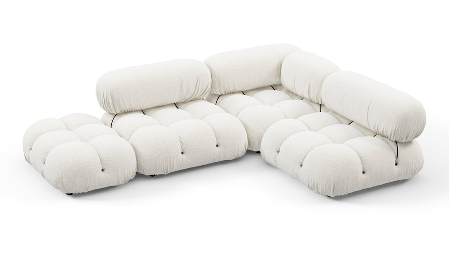Bellini SectionalWhite Boucle