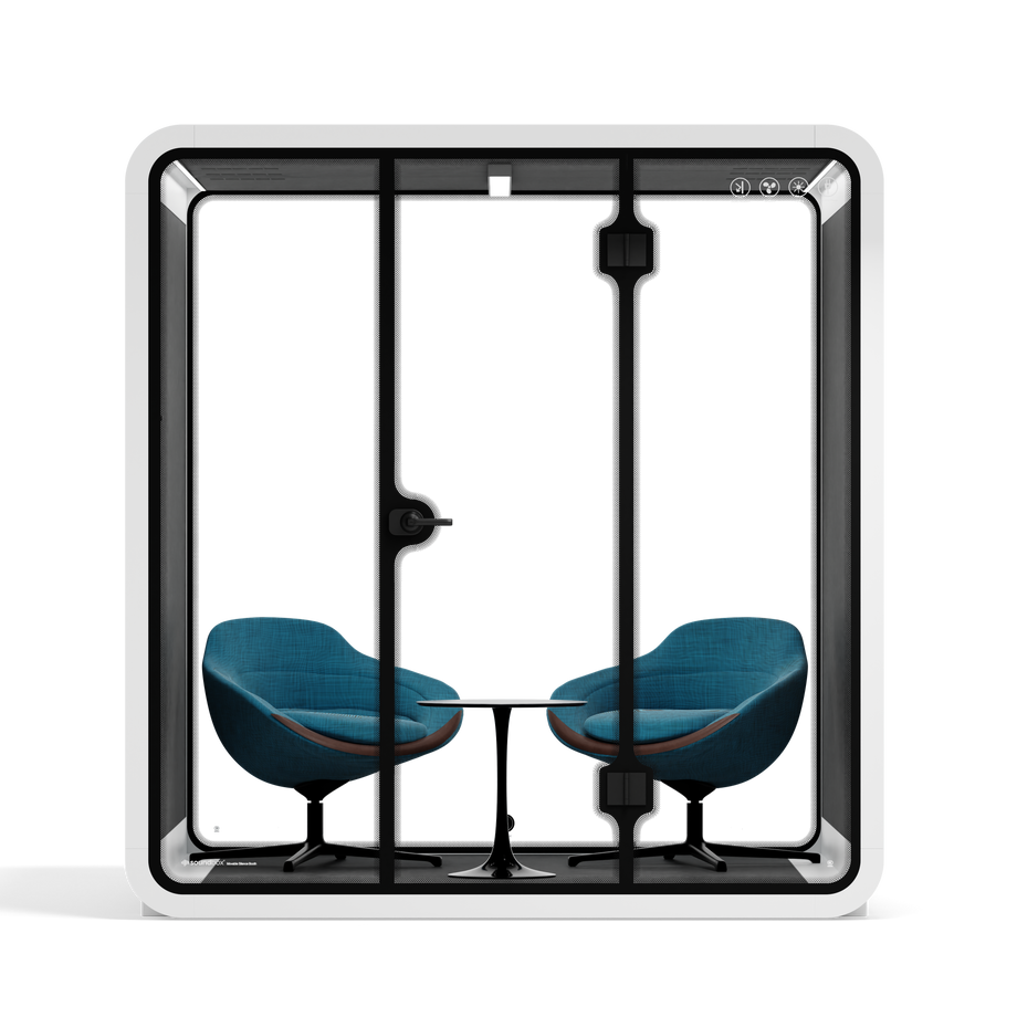 Meeting Booth Quell - 6 PersonWhite / Dark Grey / Furniture Set 2