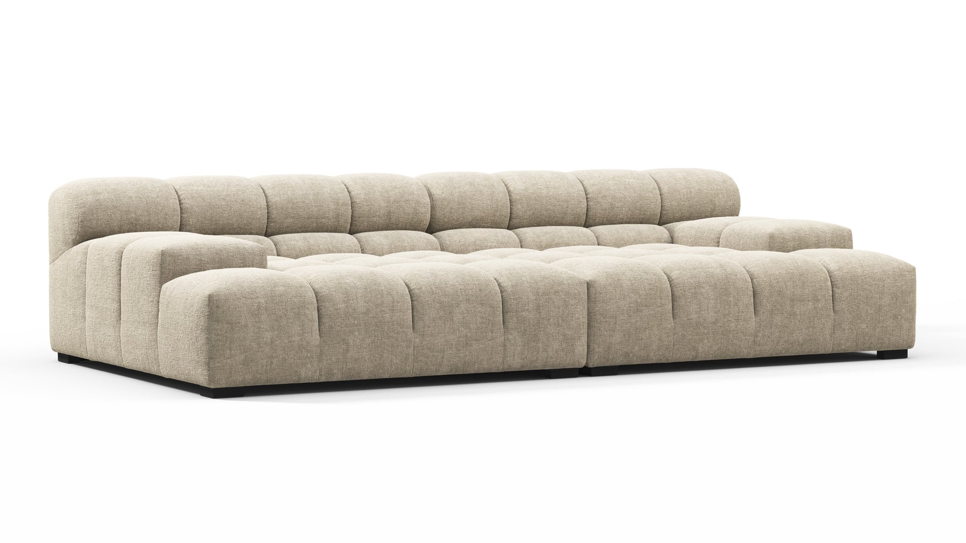 TuftyBeige Gray Chenille