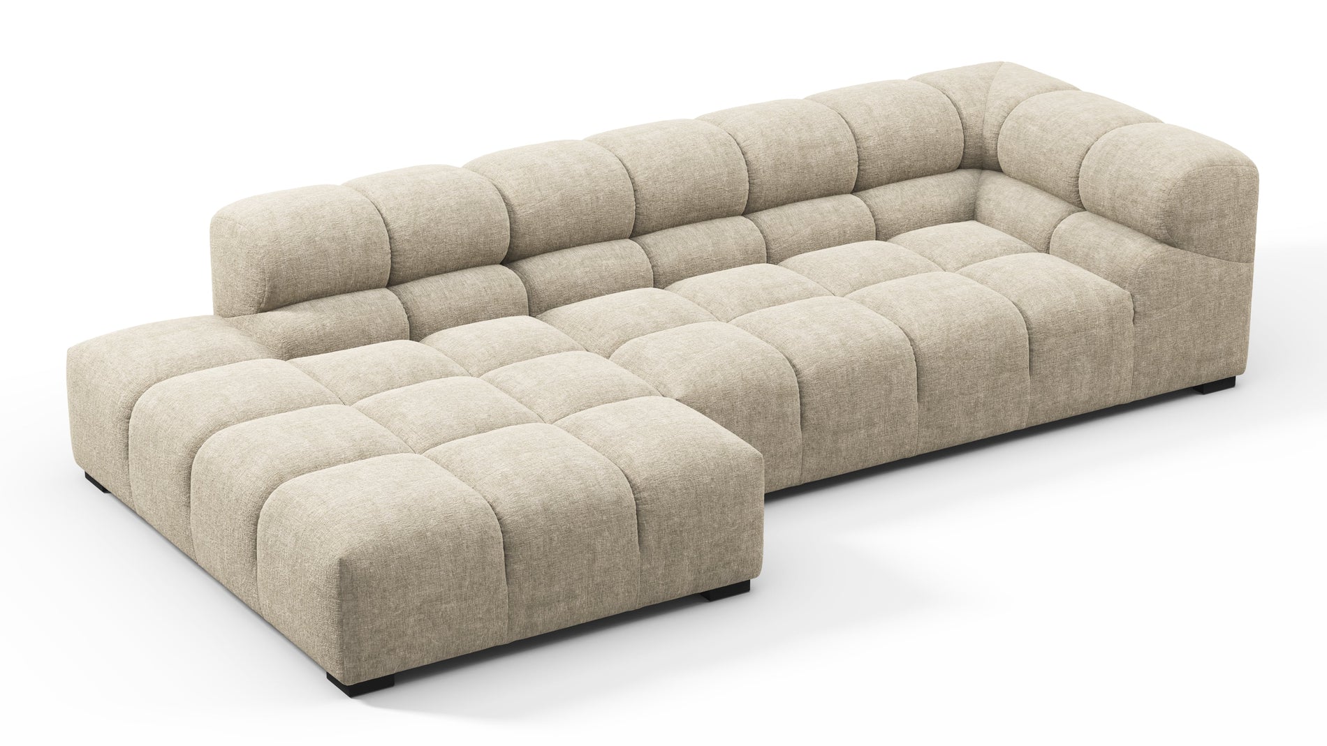 TuftyBeige Gray Chenille