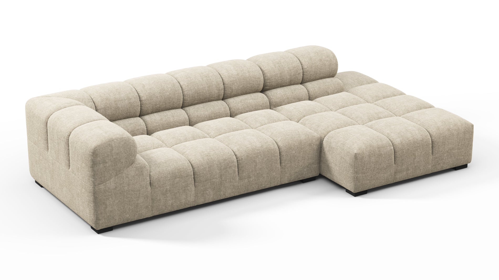 TuftyBeige Gray Chenille