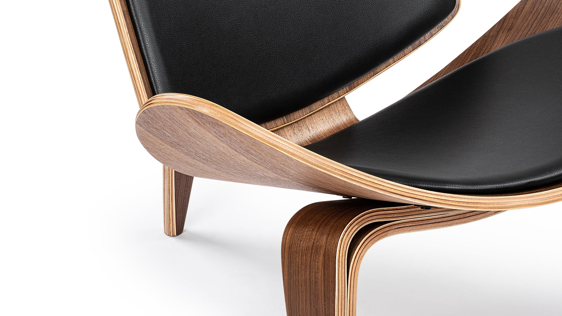 ShellWalnut and Black Vegan Leather
