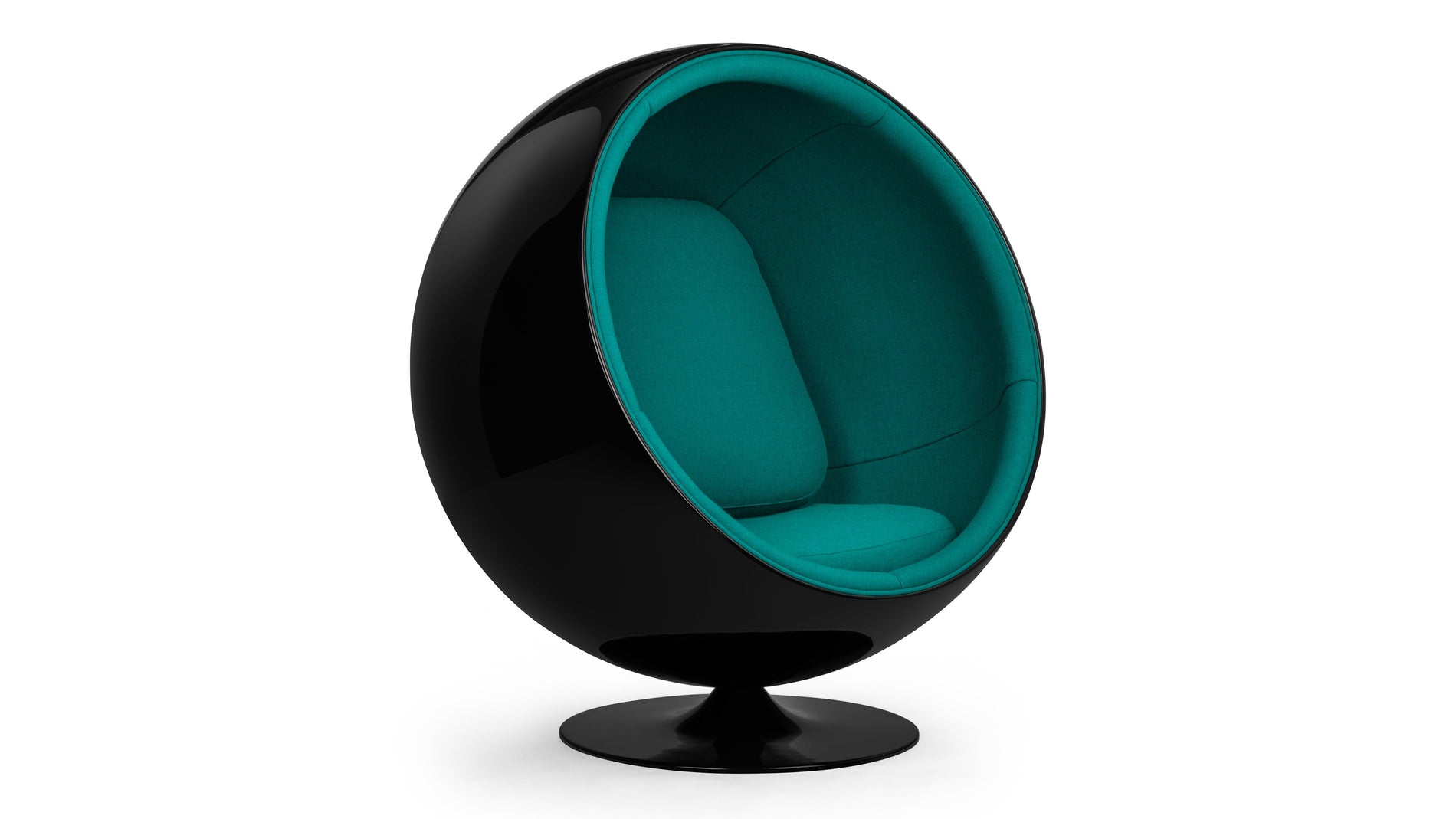 BallDeep Sea Green Wool and Black