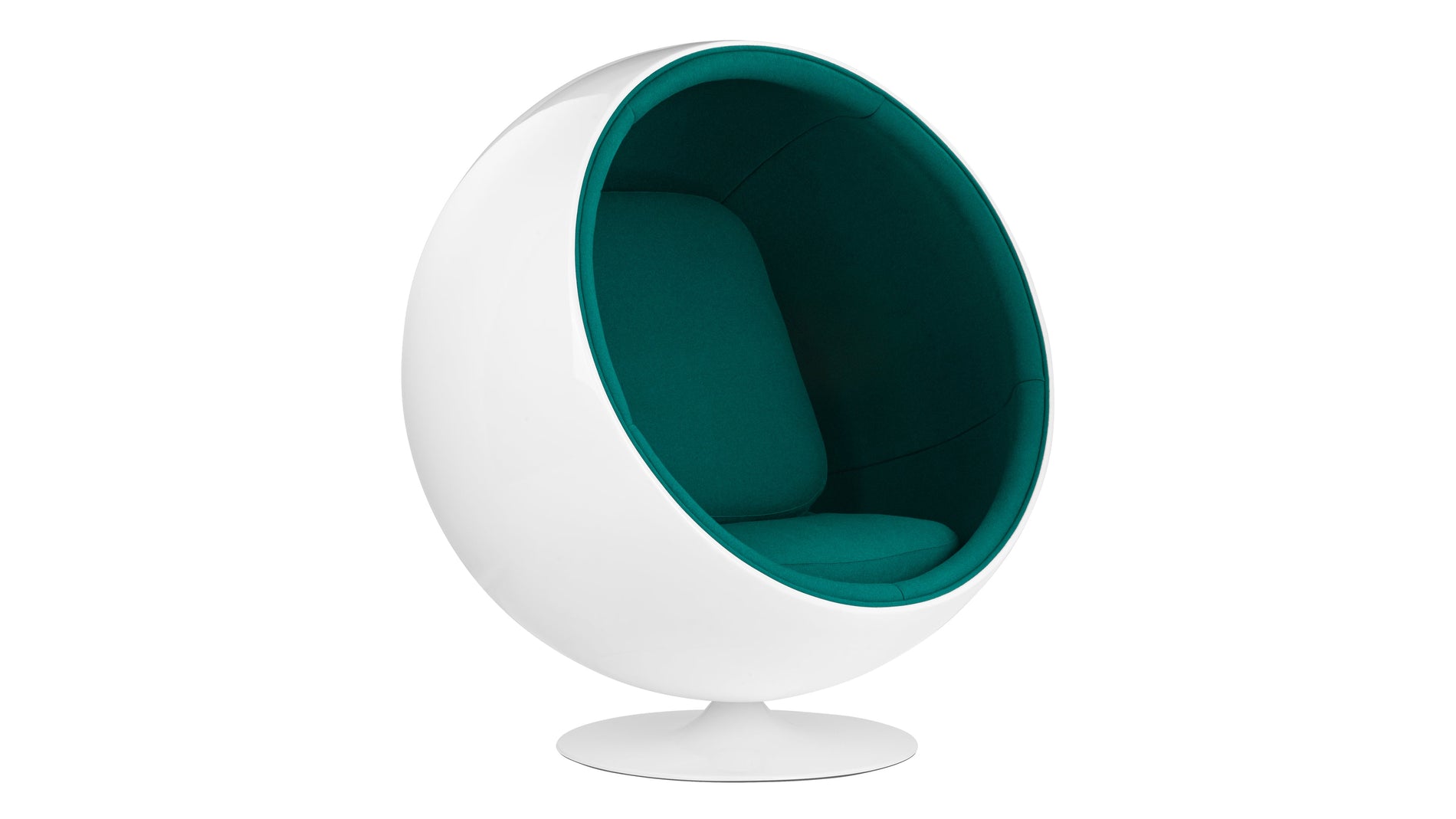 BallDeep Sea Green Wool and White