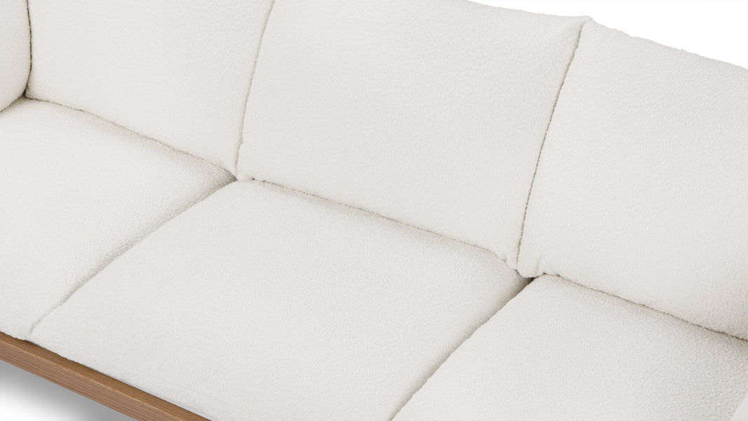 CoombeCoombe - Coombe Sofa, Eggshell Boucle and Oak