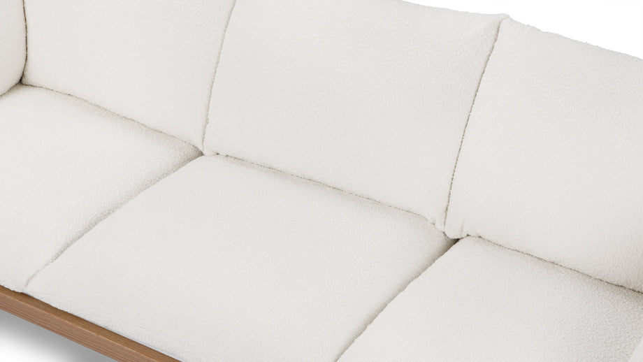 CoombeCoombe - Coombe Sofa, Eggshell Boucle and Oak