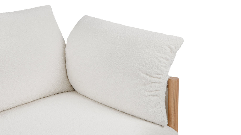 CoombeCoombe - Coombe Sofa, Eggshell Boucle and Oak