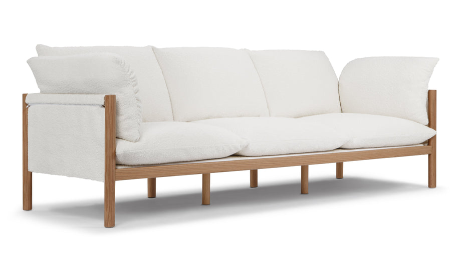 CoombeCoombe - Coombe Sofa, Eggshell Boucle and Oak