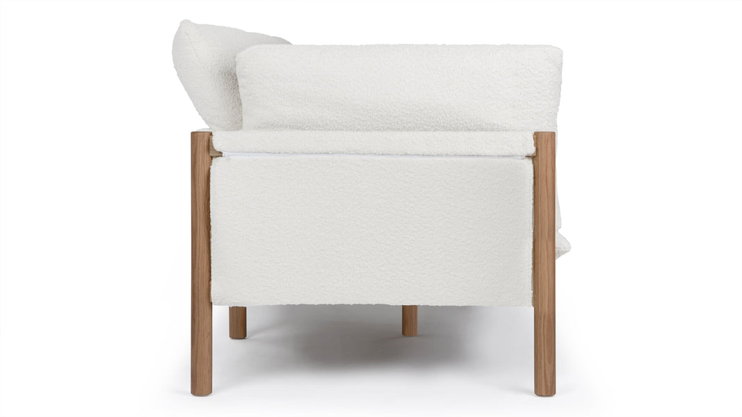 CoombeCoombe - Coombe Sofa, Eggshell Boucle and Oak