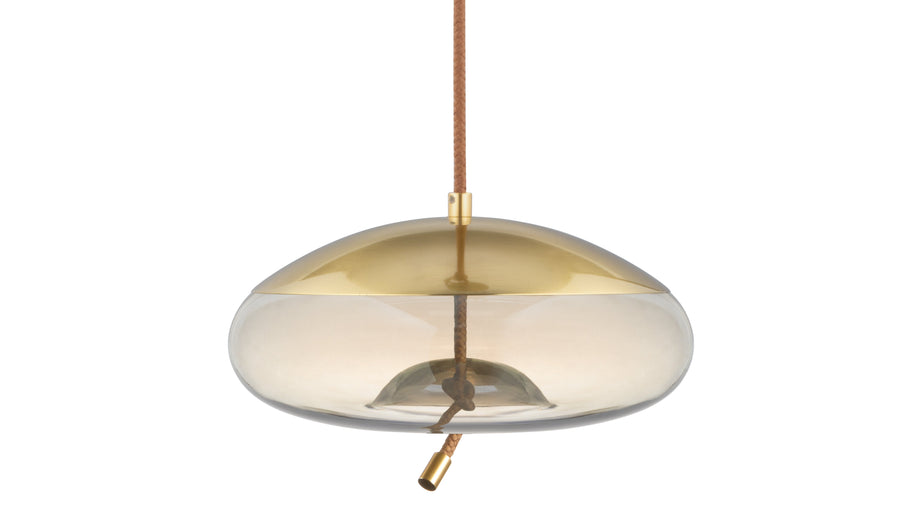 GenevaGeneva - Geneva Dome Pendant, Amber Glass