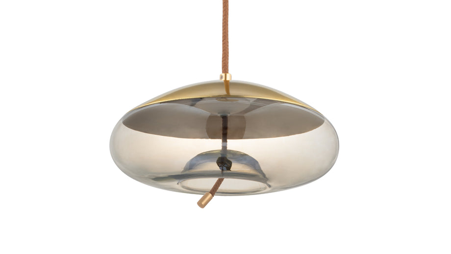 GenevaGeneva - Geneva Dome Pendant, Amber Glass
