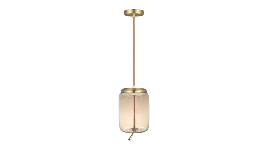 GenevaGeneva - Geneva Long Pendant, Amber Glass