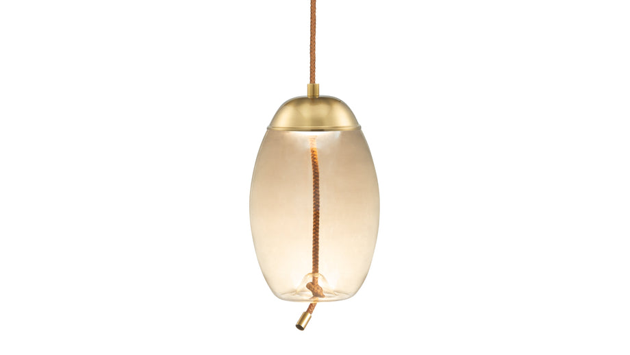 GenevaGeneva - Geneva Drop Pendant, Amber Glass
