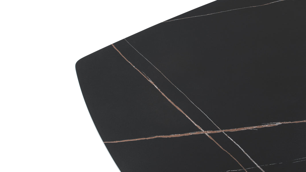 DevonDevon - Devon Dining Table, Walnut and Black Ceramic, 178cm