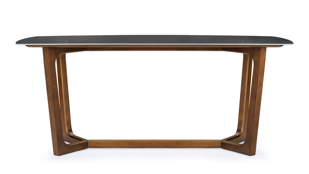 DevonDevon - Devon Dining Table, Walnut and Black Ceramic, 178cm