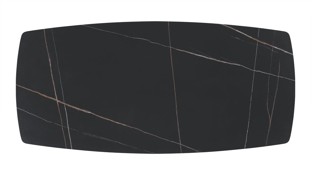 DevonDevon - Devon Dining Table, Walnut and Black Ceramic, 178cm