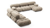 Bellini Large Sectional - Greige Velvet - Image 3