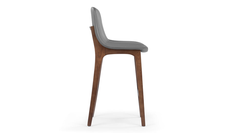 LeblancGlacier Gray Vegan Leather and Walnut