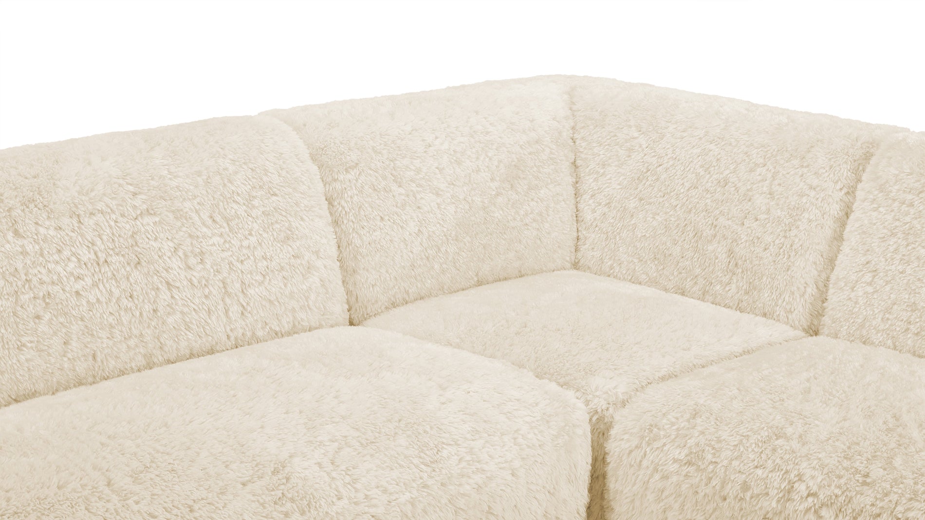 IonaIona - Iona Sectional, Right Corner, White Long Hair Sherpa