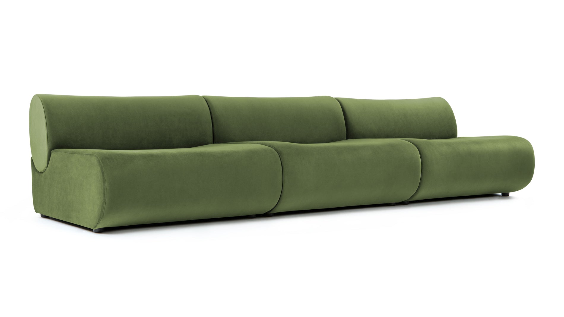 LeoLeo - Leo Three Seater Sofa, Lichen Plush Velvet