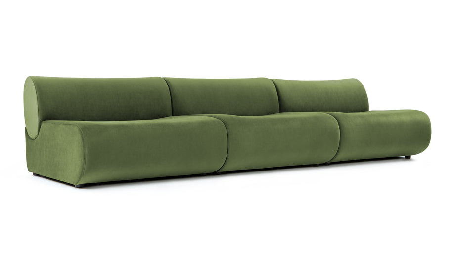 LeoLeo - Leo Three Seater Sofa, Lichen Plush Velvet