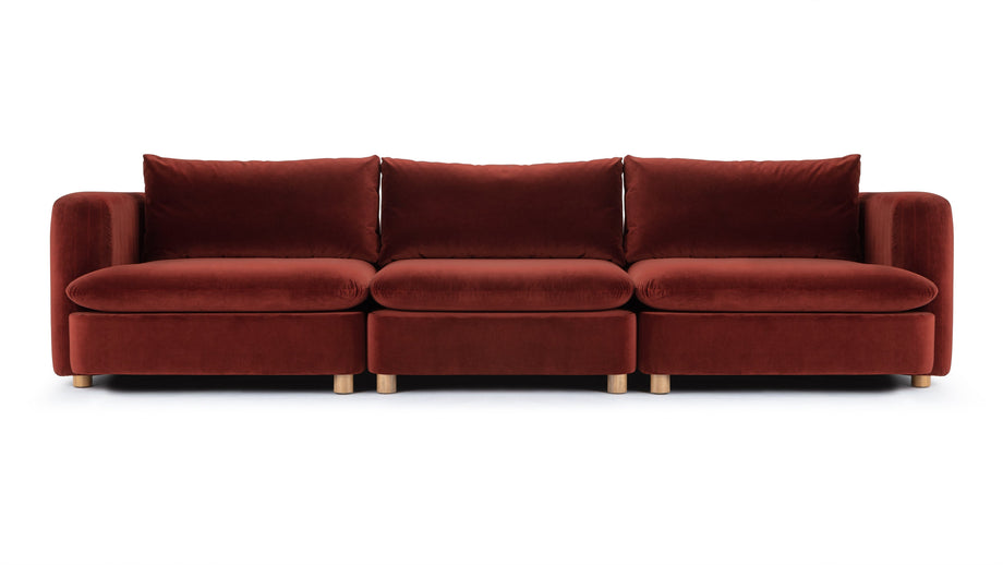 MorrellMorrell - Morrell Three Seater Sofa, Garnet Velvet