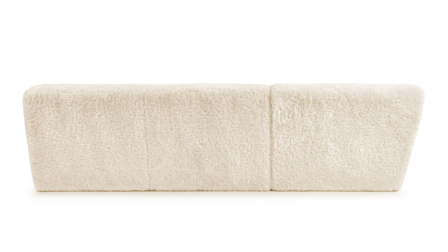 IonaIona - Iona Sectional, Left Corner, White Long Hair Sherpa