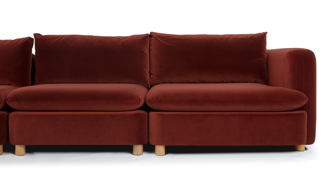 MorrellMorrell - Morrell Four Seater Sofa, Garnet Velvet