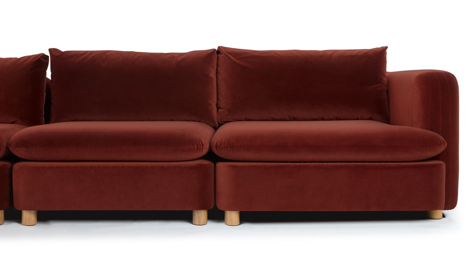 MorrellMorrell - Morrell Four Seater Sofa, Garnet Velvet