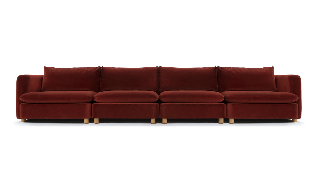 MorrellMorrell - Morrell Four Seater Sofa, Garnet Velvet