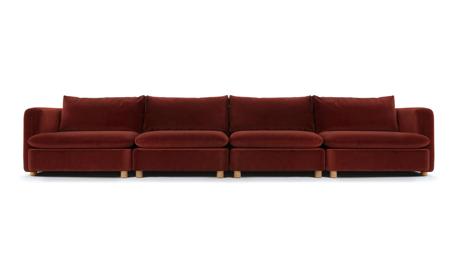 MorrellMorrell - Morrell Four Seater Sofa, Garnet Velvet